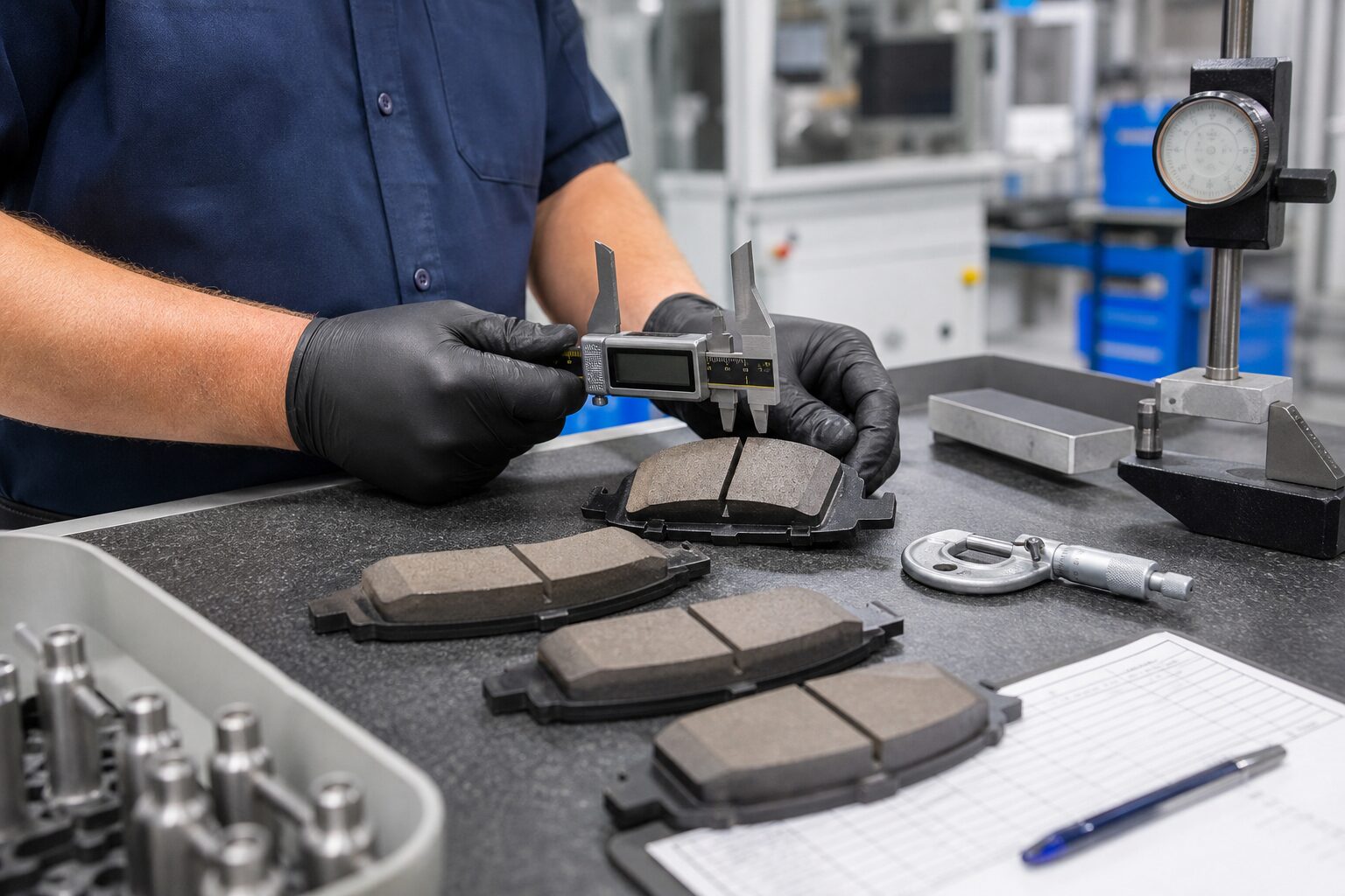 brake pad quality inspection at a US supplier